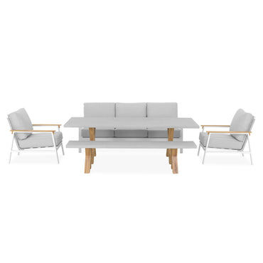 ALESSIA Set mobilier terasă/grădină, 2 fotolii, banchetă, canapea și masă