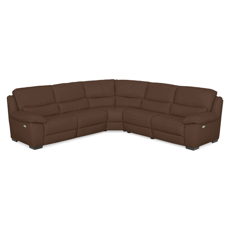 BRAYDEN Colțar cu reclinere electrice, piele