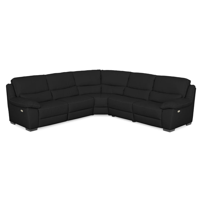 BRAYDEN Colțar cu reclinere electrice, piele