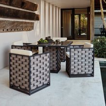 BANDIDO Set mobilier terasă/grădină, 4 fotolii și masă