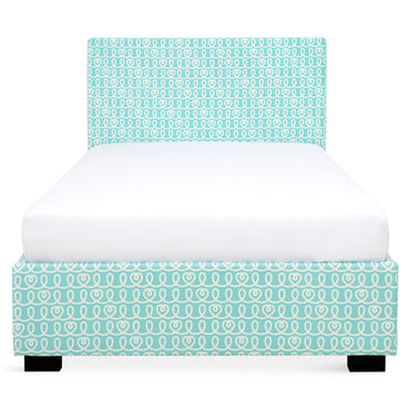 FANCY CURLY MINT Pat tapițat copii 90x200cm, somieră inclusă