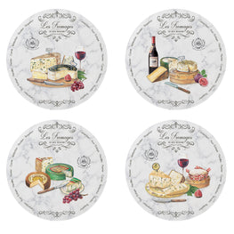 LES FROMAGES Set 4 farfurii, porțelan, D.19cm