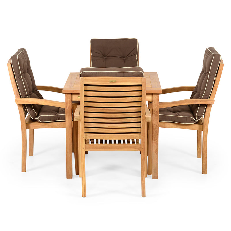 TROPICAL Set mobilier terasă/grădină, 4 scaune și masă