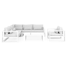 FERMO Set mobilier terasă/grădină, 2 canapele, fotoliu, element colț și masă