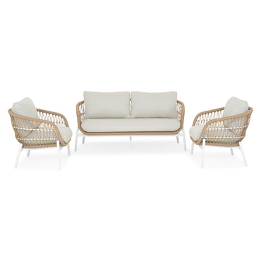 BARI Set mobilier terasă/grădină, 2 fotolii și canapea