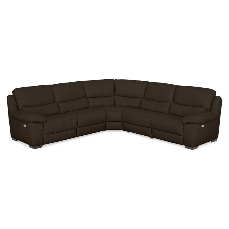 BRAYDEN Colțar cu reclinere electrice, piele