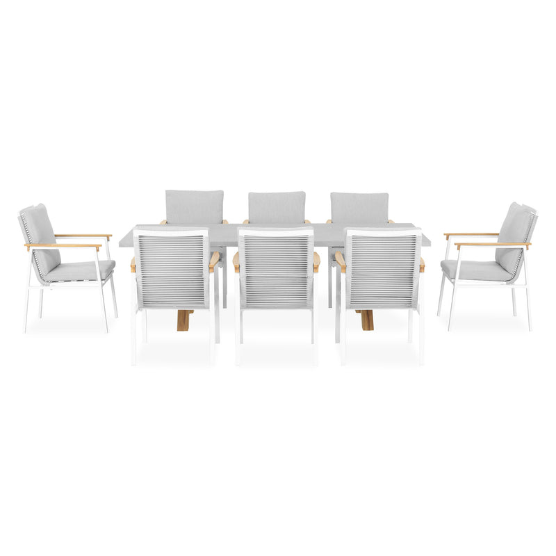 ALESSIA Set mobilier terasă/grădină, 8 scaune și masă