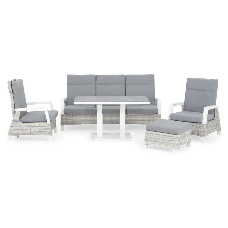 BAKU Set mobilier terasă/grădină, 2 fotolii, canapea, taburet și masă