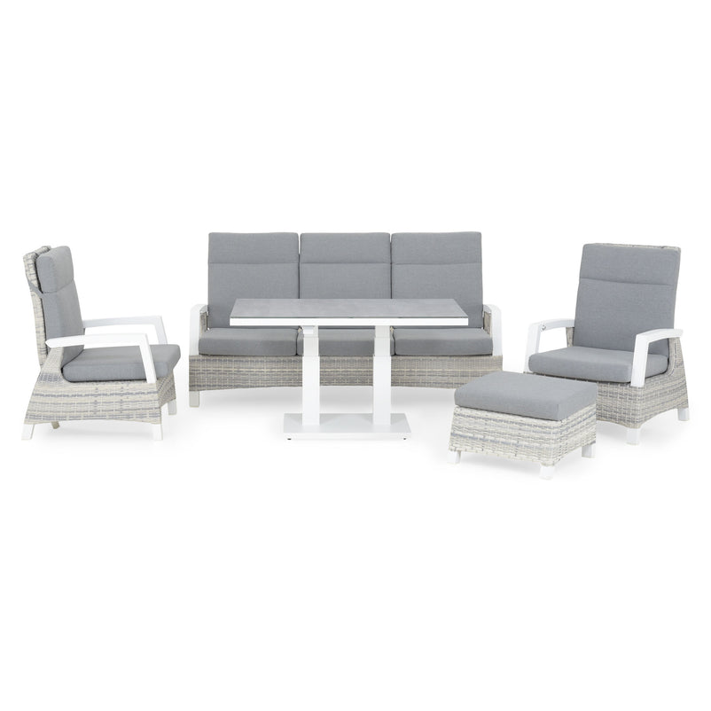 BAKU Set mobilier terasă/grădină, 2 fotolii, canapea, taburet și masă