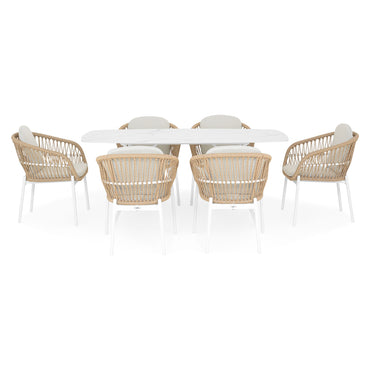 BARI Set mobilier terasă/grădină, 6 scaune și masă