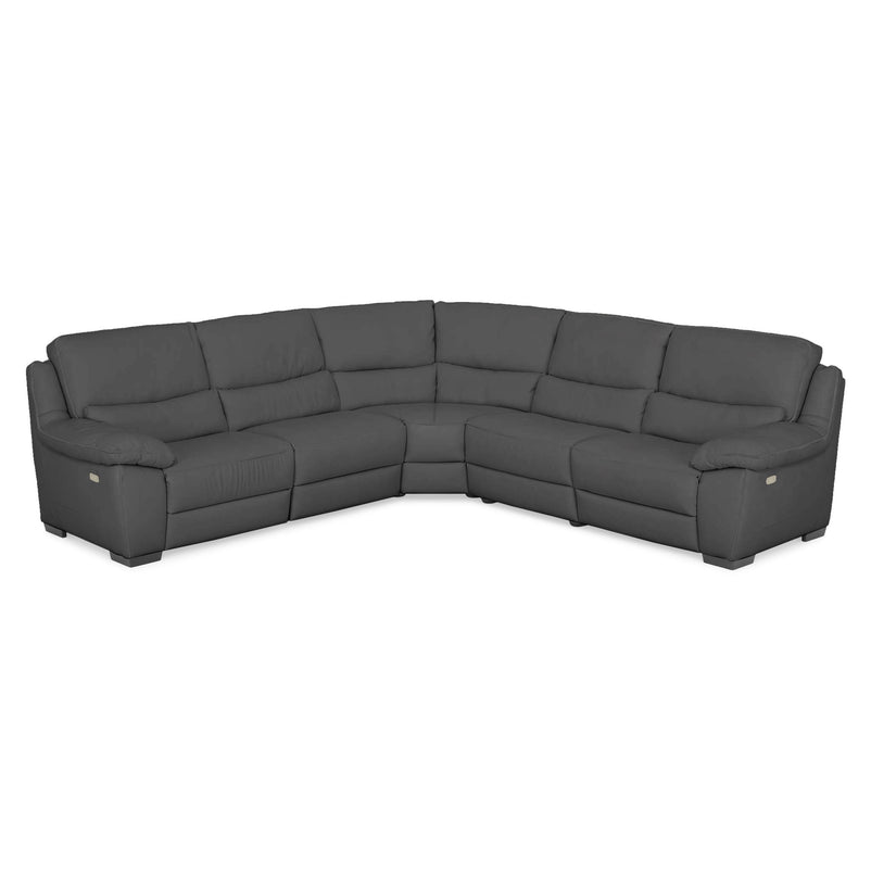 BRAYDEN Colțar cu reclinere electrice, piele