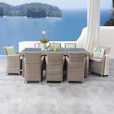 FLORIDA Set mobilier terasă/grădină, 8 scaune și masă