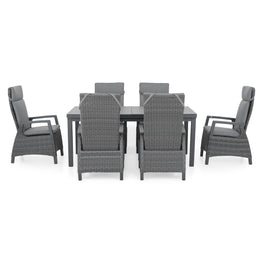 BAKU Set mobilier terasă/grădină, 6 scaune și masă extensibilă