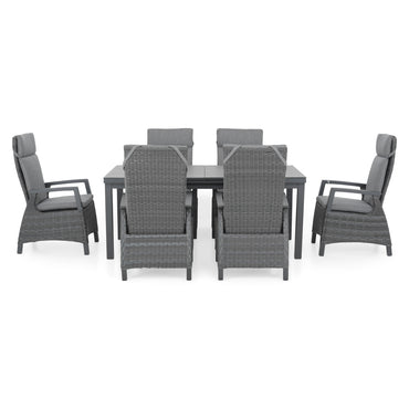 BAKU Set mobilier terasă/grădină, 6 scaune și masă extensibilă