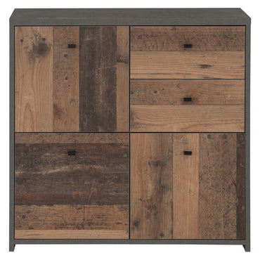 GLOVER Comodă 2 sertare, 3 uși