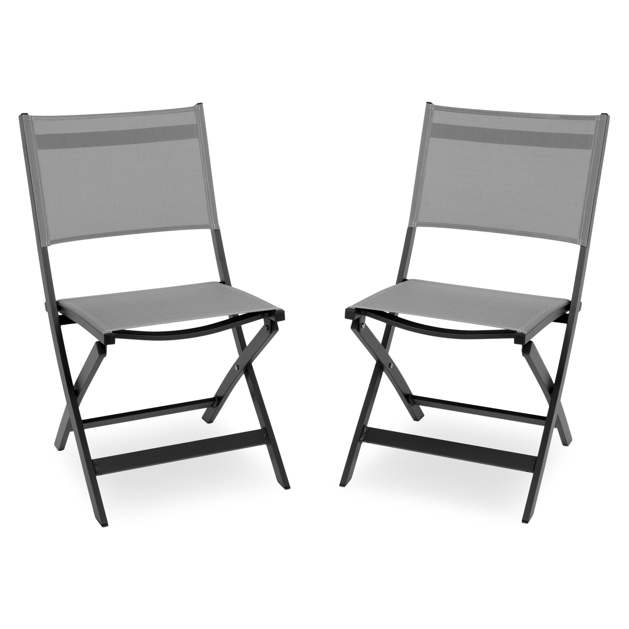 BREEZE Set mobilier terasă/grădină, 2 scaune pliabile