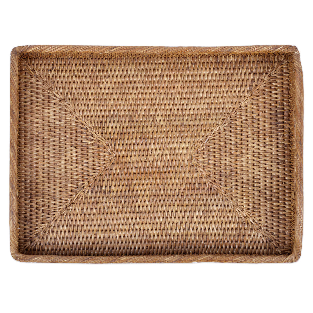 ARTESIA Tavă servire cu mânere, ratan, L.40cm