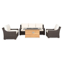 MESA Set mobilier terasă/grădină, fotoliu, 2 canapele și masă șemineu gaz