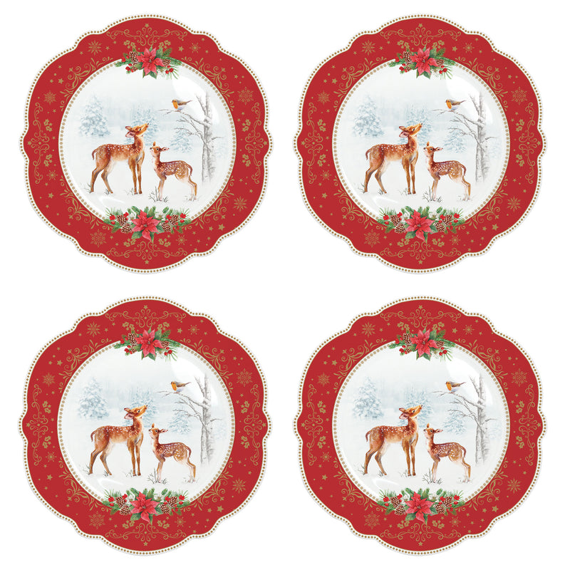 CHRISTMAS MELODY Set 4 farfurii desert, porțelan, D.20cm