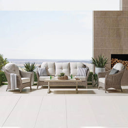 SAFFIRE Set mobilier terasă/grădină, 2 fotolii, canapea și măsuță