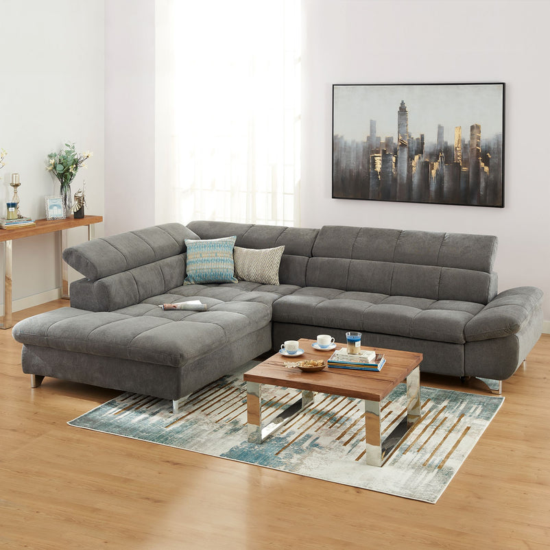 SHANE Colțar extensibil, șezlong stânga/dreapta, stofă