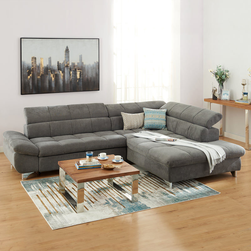 SHANE Colțar extensibil, șezlong stânga/dreapta, stofă