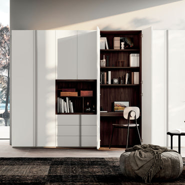 METROPOLIS Ansamblu dressing 8 uși, 3 sertare, birou