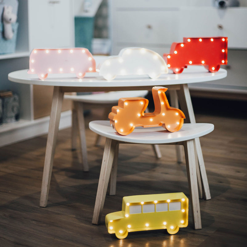 SCHOOL BUS Decor luminos din metal pentru copii