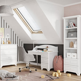 SIMPLE WHITE Etajeră copii, 2 sertare