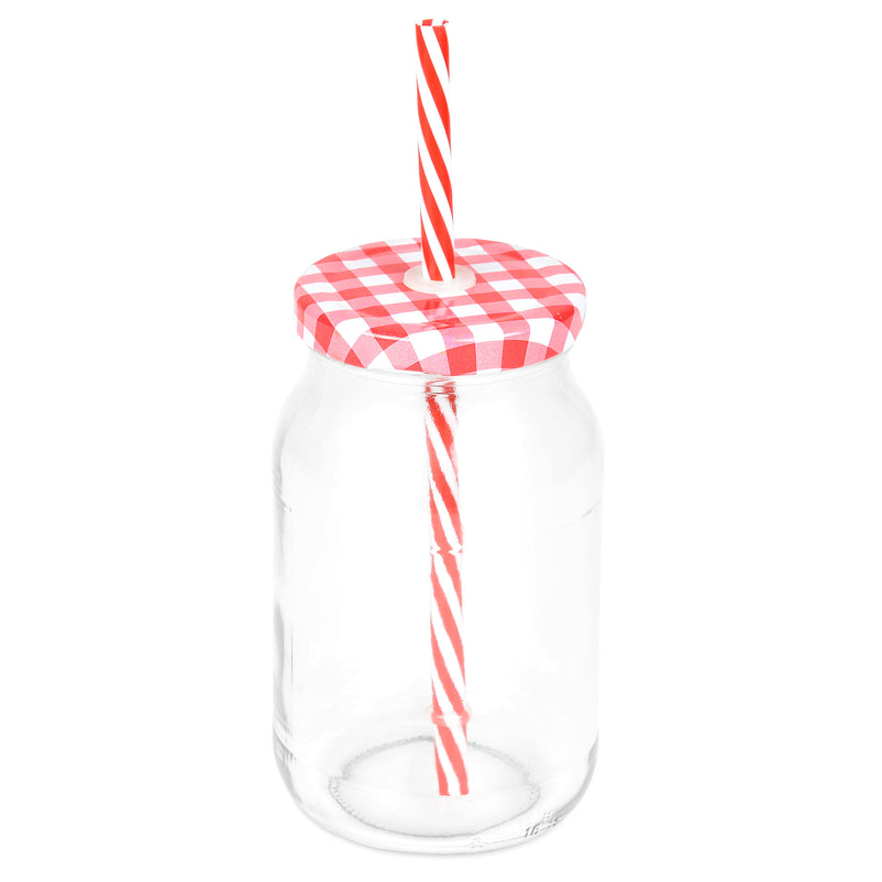 FRIENDLY Set 3 căni cu pai, sticlă, 450ml