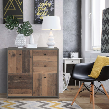 GLOVER Comodă 2 sertare, 3 uși