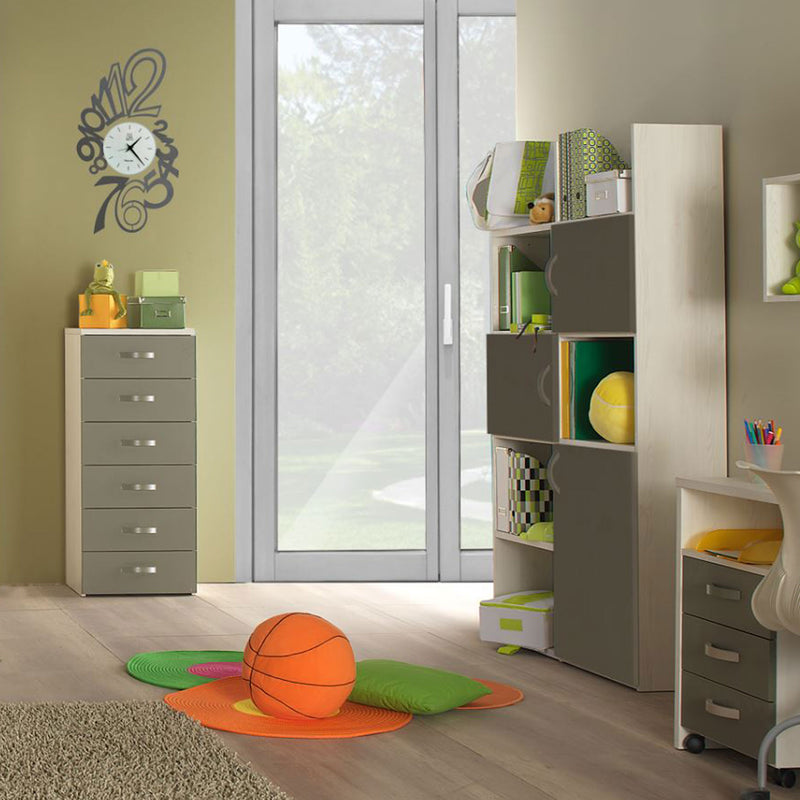 CAMBRIDGE Etajera copii, 3 uși, 6 nișe