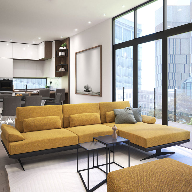 ANCONA Colțar șezlong stânga/dreapta, mecanism spătare, stofă