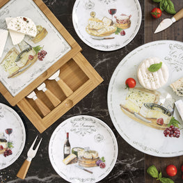 LES FROMAGES Set 4 farfurii, porțelan, D.19cm