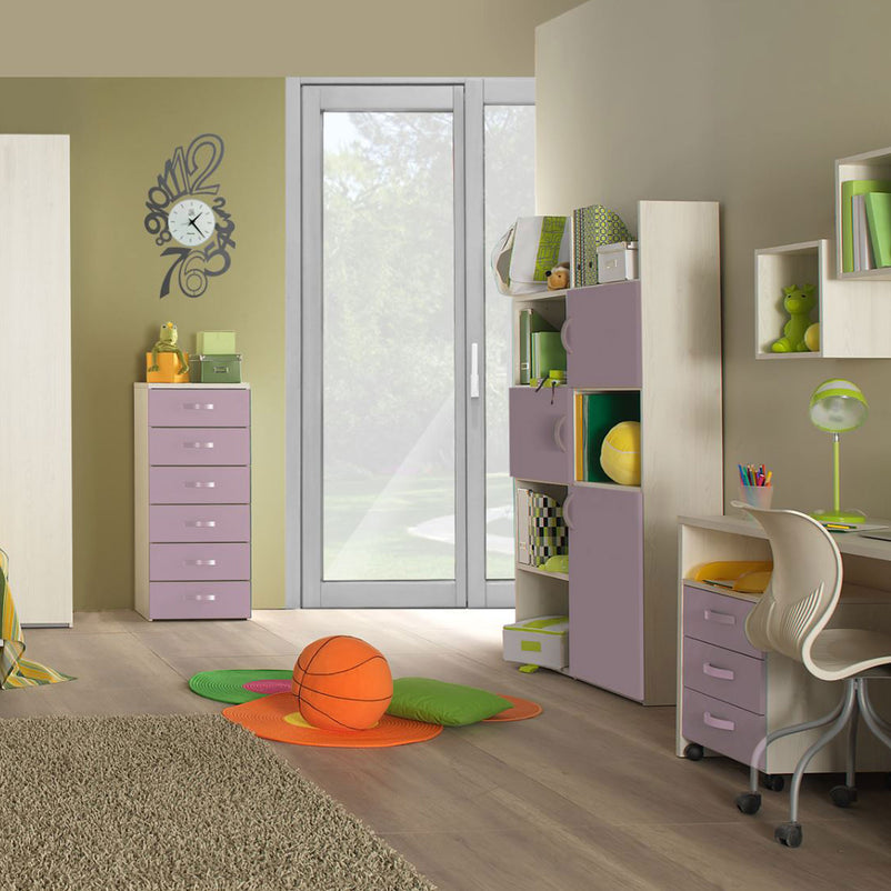 CAMBRIDGE Etajera copii, 3 uși, 6 nișe