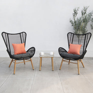 BODEH Set mobilier terasă/grădină, 2 fotolii și măsuță