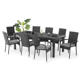 ENCORE/PRESLEY Set mobilier terasă/grădină, 8 scaune și masă extensibilă