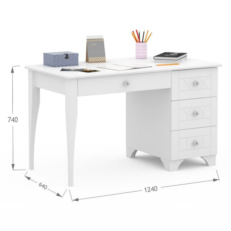 ROYAL STYLE Birou copii, 4 sertare