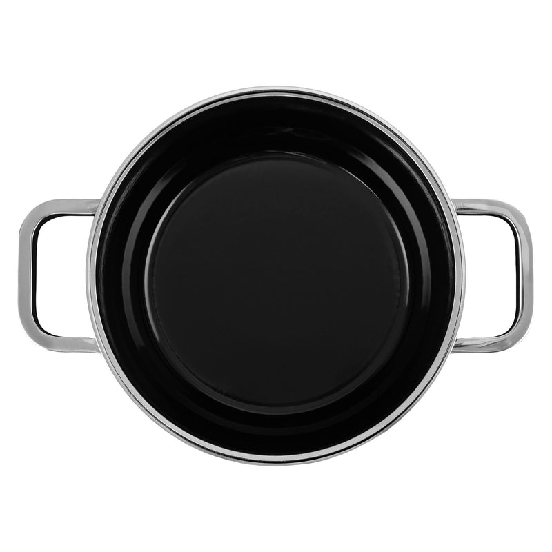 FUNCTIONAL Oală cu mânere și capac, cromargan