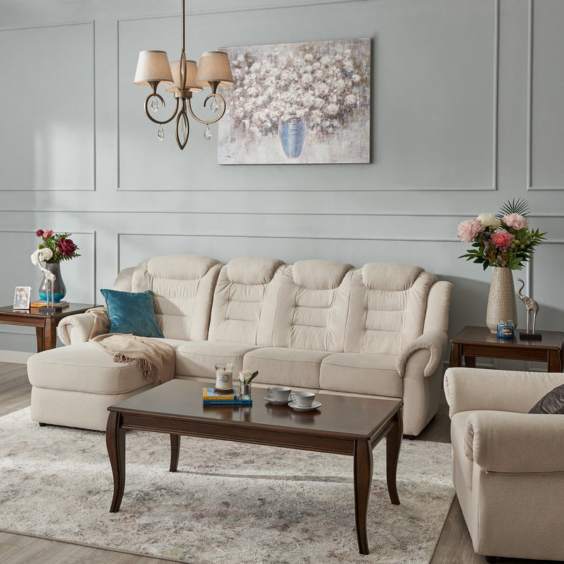 VELTEN Colțar extensibil, șezlong stânga/dreapta, stofă