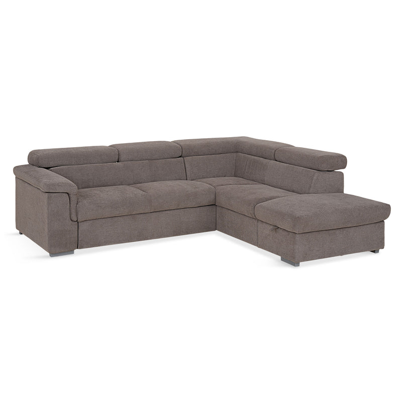 DUNE Colțar extensibil, cu șezlong stânga/dreapta, ladă depozitare, mecanism tetiere, stofă