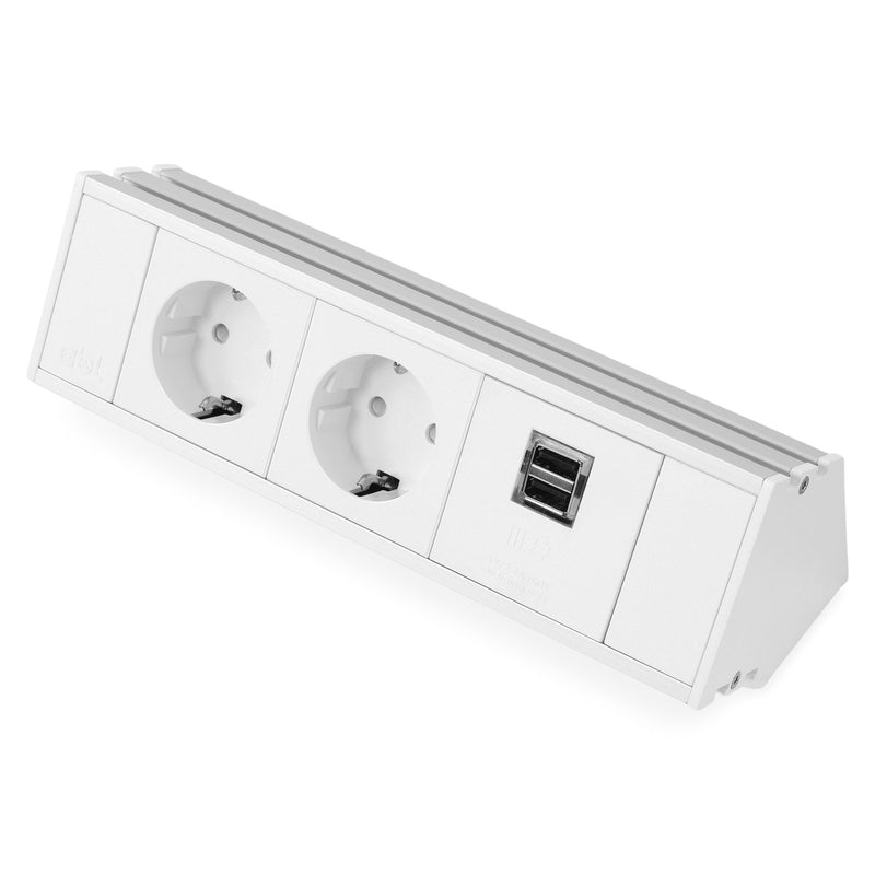 FLEXI Multipriză 2 schuko, Smart USB charger A+A, cablu 3m