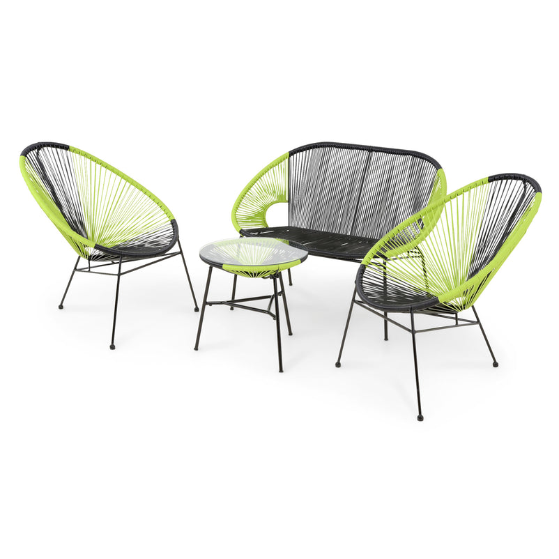 CORFU Set mobilier terasă/grădină 2 fotolii, canapea și măsuță