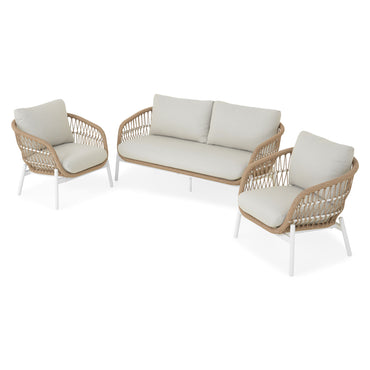 BARI Set mobilier terasă/grădină, 2 fotolii și canapea