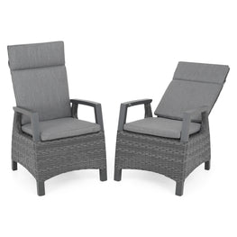 BAKU Set mobilier terasă/grădină, 2 scaune cu spătar reglabil