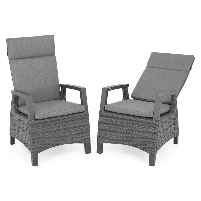 BAKU Set mobilier terasă/grădină, 2 scaune cu spătar reglabil