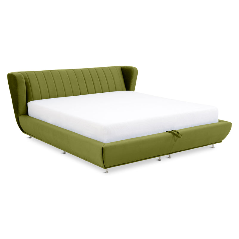 TOSCANA Pat tapițat, 180x200, somieră rabatabilă și ladă depozitare incluse