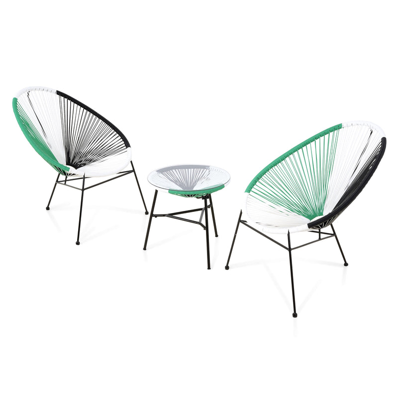 CORFU Set mobilier terasă/gradină, 2 fotolii și măsuță