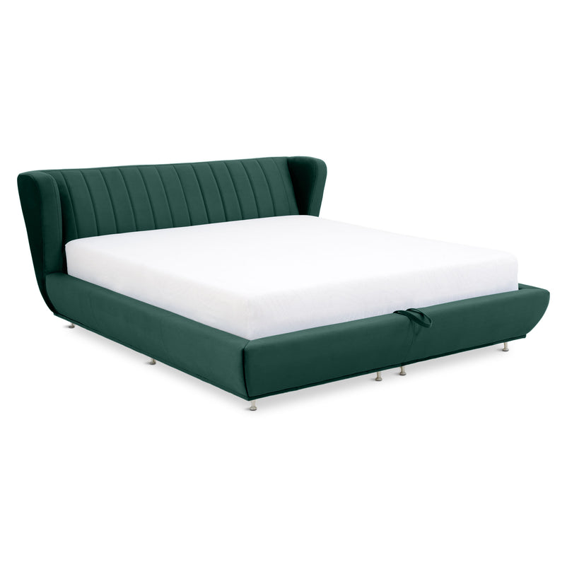 TOSCANA Pat tapițat, 180x200, somieră rabatabilă și ladă depozitare incluse