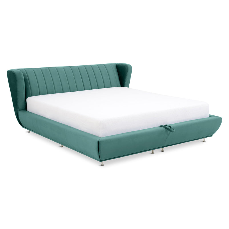 TOSCANA Pat tapițat, 180x200, somieră rabatabilă și ladă depozitare incluse